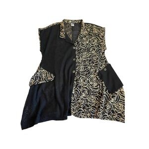 DAMEE Two Tone Soutache Jacket Size S/M Black  Collar ‎ Mesh